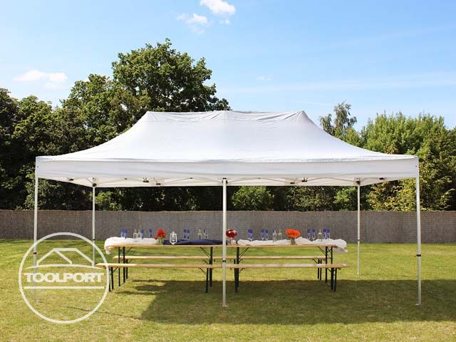 Faltpavillon 4x8m Partyzelt Faltzelt Klappzelt ca. 400 g/m², 50mm, ohne