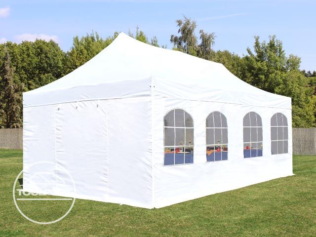 Faltzelt Alu 4x6 m Faltpavillon Klappzelt Gartenpavillon mit Fenstern