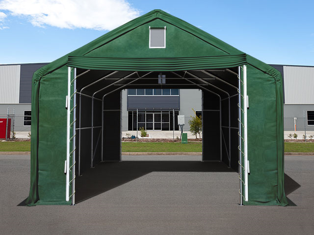 TOOLPORT 6x12m Zelthalle, PVC-Plane, grau, mit Statik