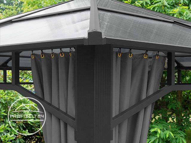 Gartenpavillon Hardtop Sunset Deluxe loft grey, 3x4m Profizelt24