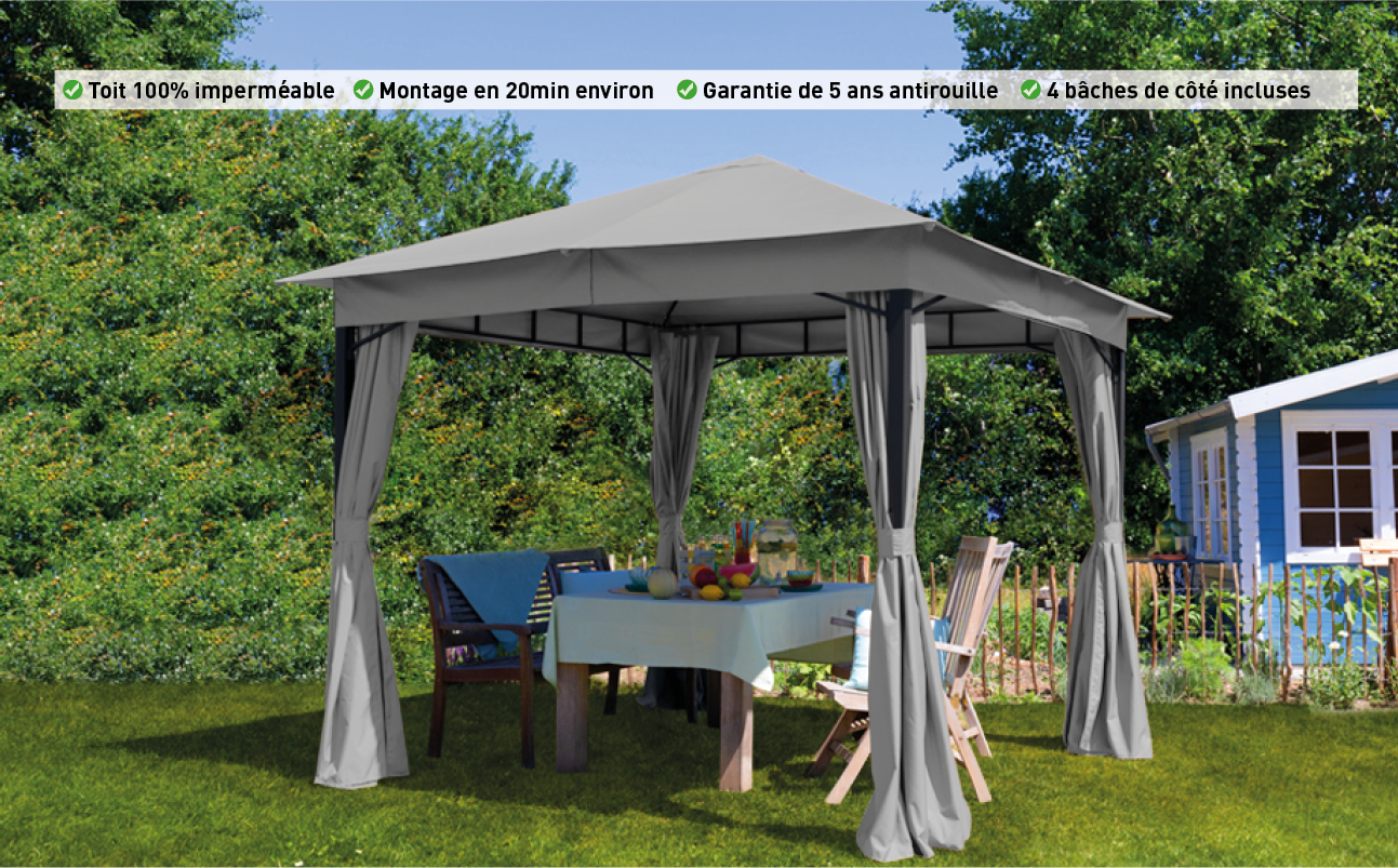 Couvercle De Remplacement Pour Pavillon De Jardin 3x3m - Amoyeric, Toit Carré Pour Tonnelle, Protection UV