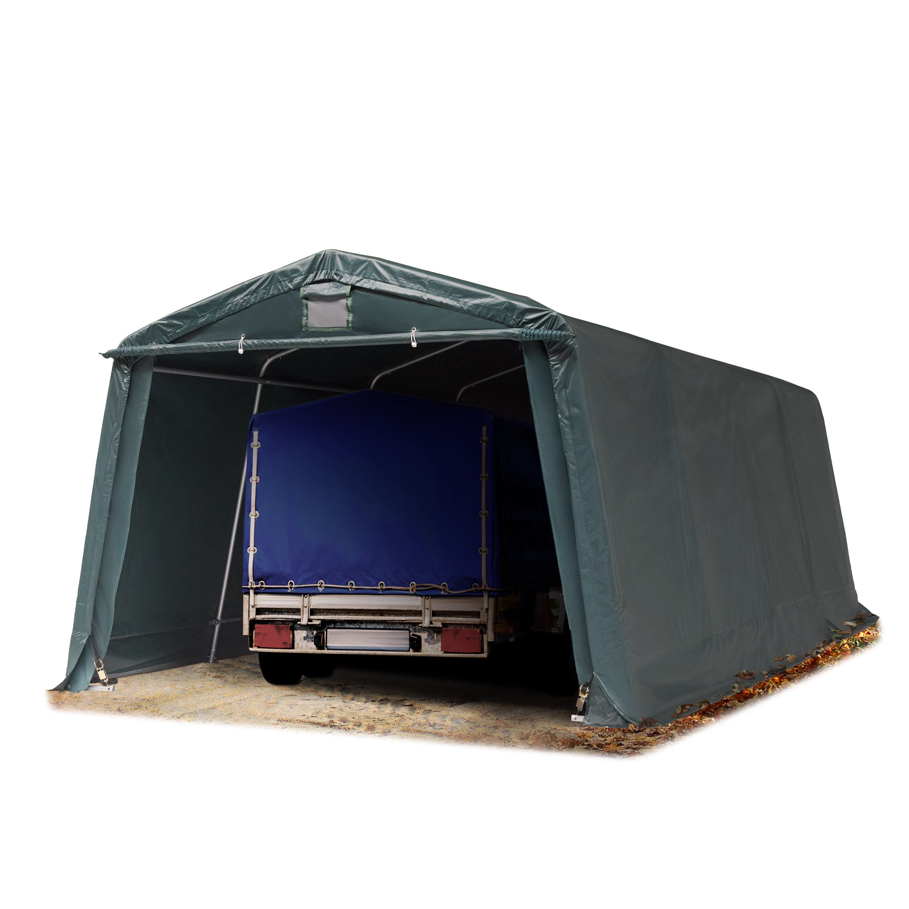 TOOLPORT 4x6 M Tenda Capannone, PVC 800, Telaio Perimetrale, Verde - Foto 4